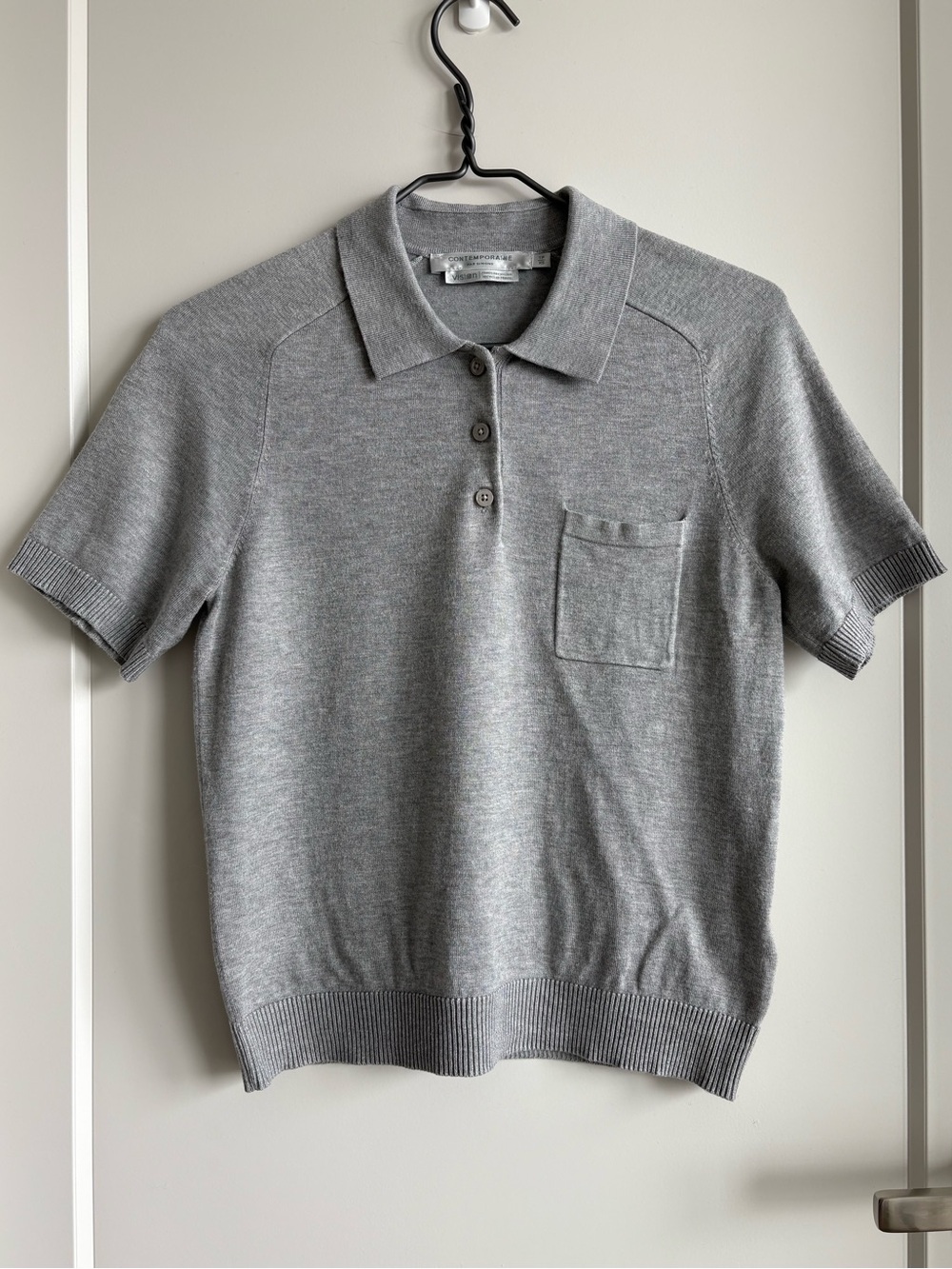 Simons Light Gray Polo Sweater